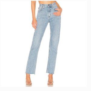 Agolde Cherie High Rise Straight Raw Hem Merit Light Wash Jean 24